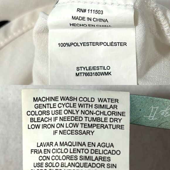 MERAKI Peplum Faux Wrap Blouse Long Sleeves White With Black Dots - Picture 11 of 11